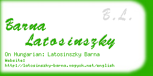 barna latosinszky business card